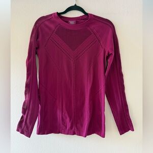 Athleta Women’s Magenta Long Sleeve Top With Mesh